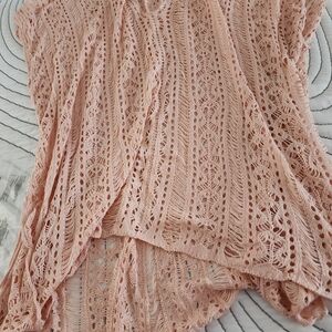 Pink Lace Knit Top